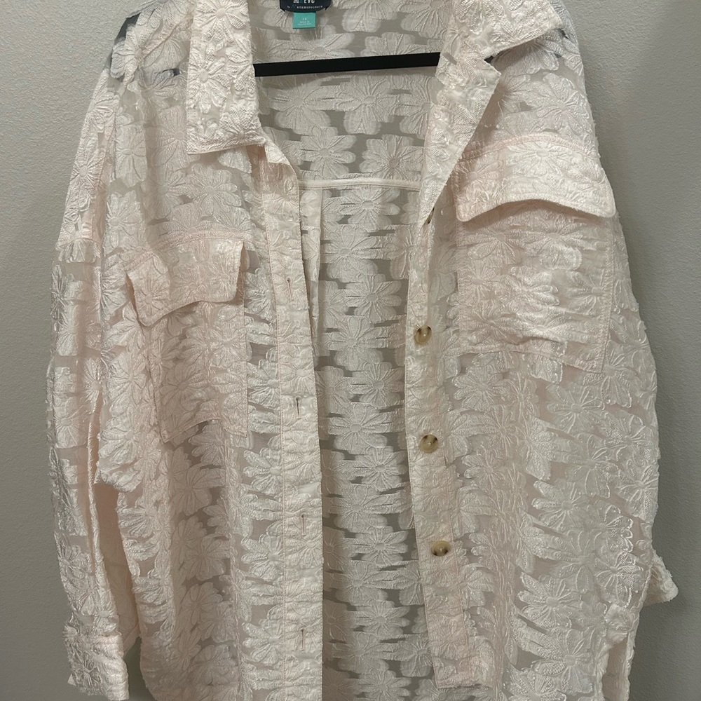 Anthropologie Maeve Cream Floral Blouse